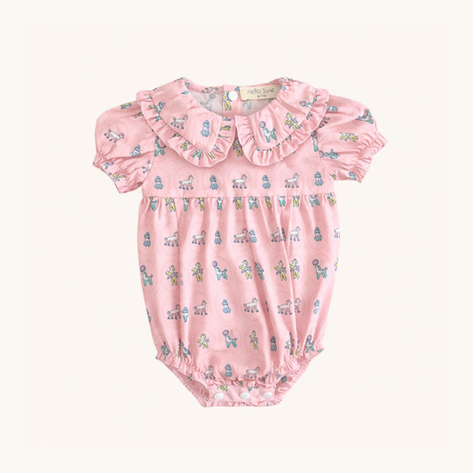 Ruffle Trim Baby Bubble in Poodle