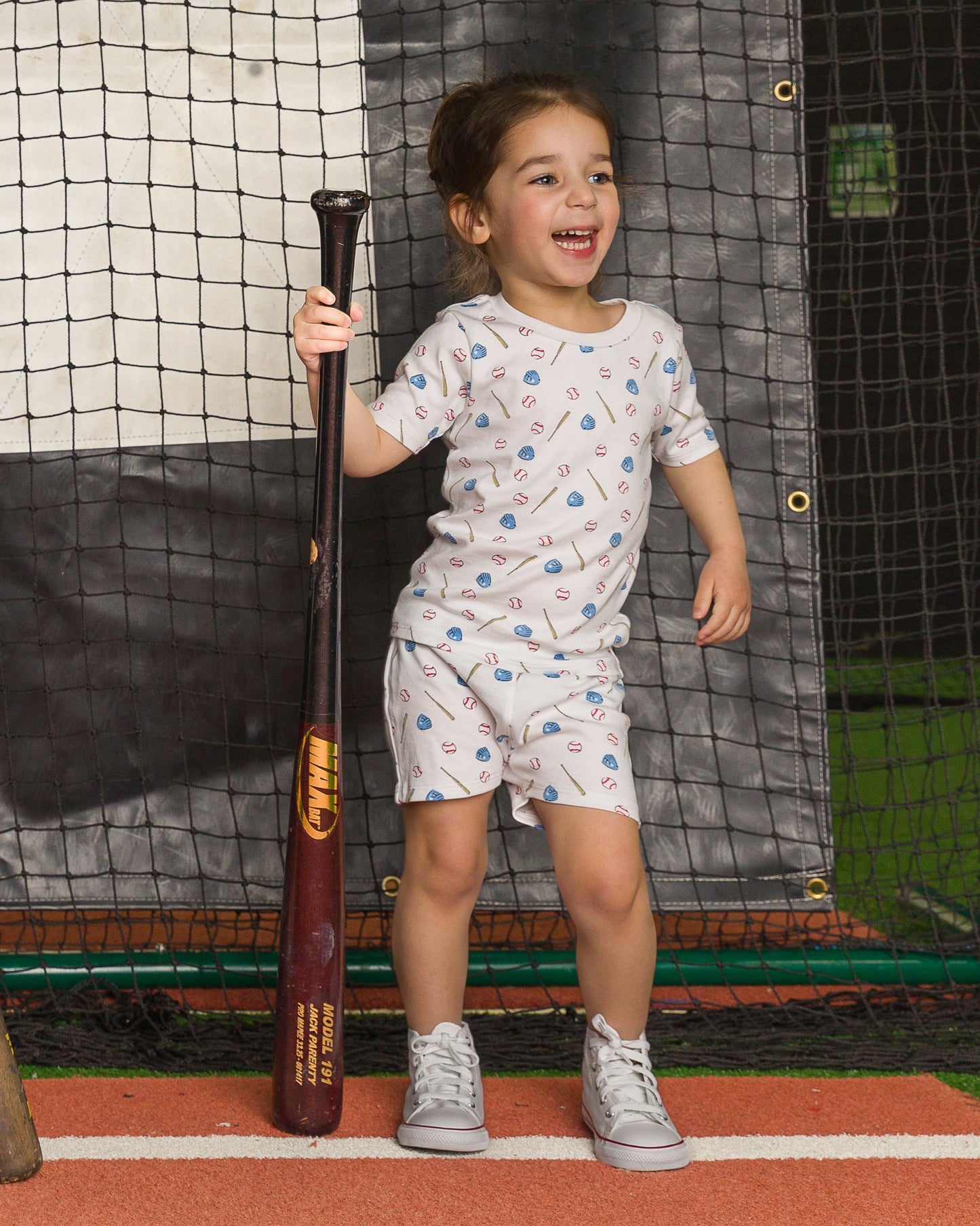 The Organic Short Sleeve Pajama Set [Batter Up]