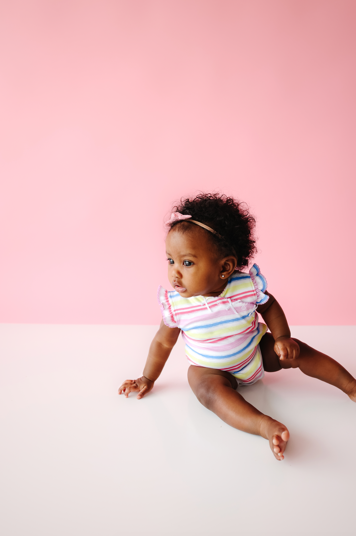 Rainbow Stripe Onesie with Bows