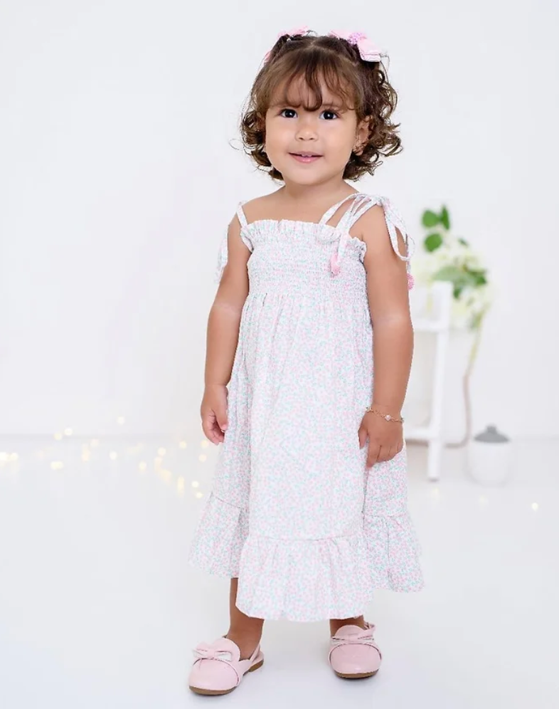 Smocked Floral Dress