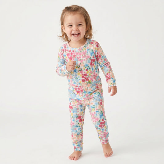 Petal Parade Long Sleeve & Pants Kids Pajamas