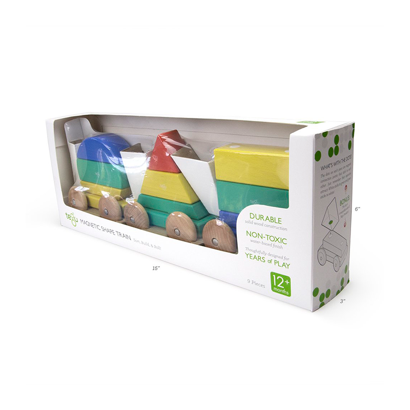 Magnetic Shape Train, Tegu Baby and Toddler, 9 pieces
