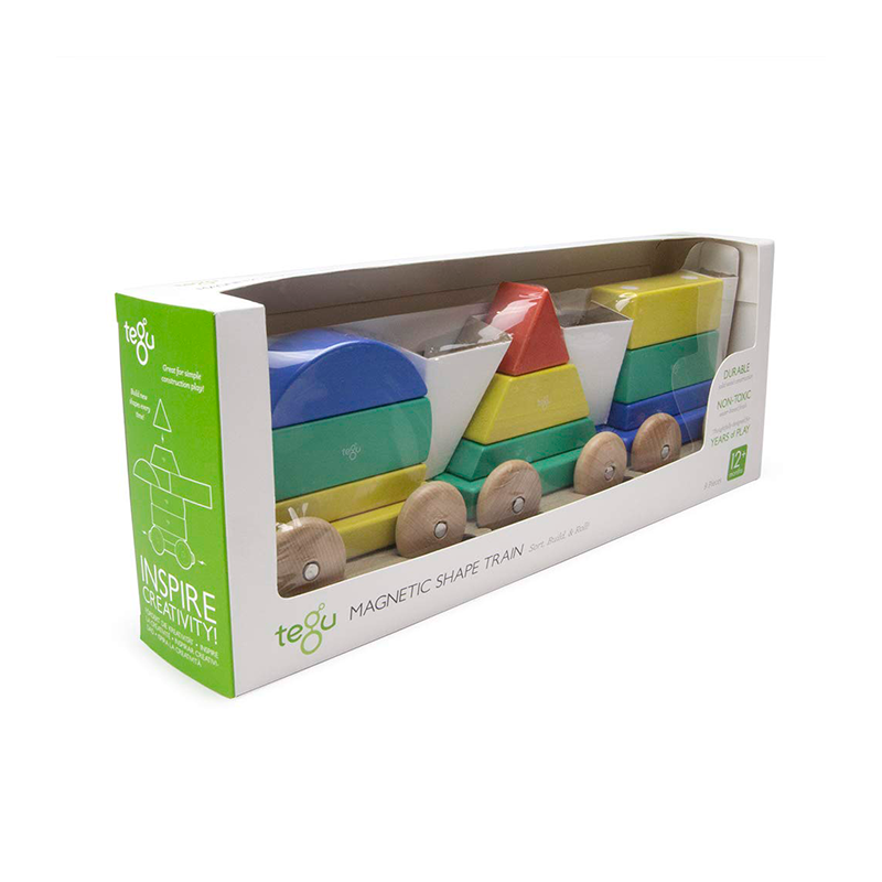 Magnetic Shape Train, Tegu Baby and Toddler, 9 pieces