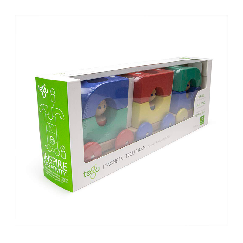 Magnetic Tegu Tram, Tegu Baby and Toddler, 12 pieces
