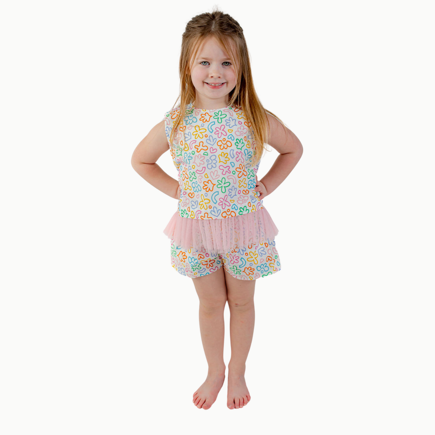 The Convertible Top in Rainbow Doodle