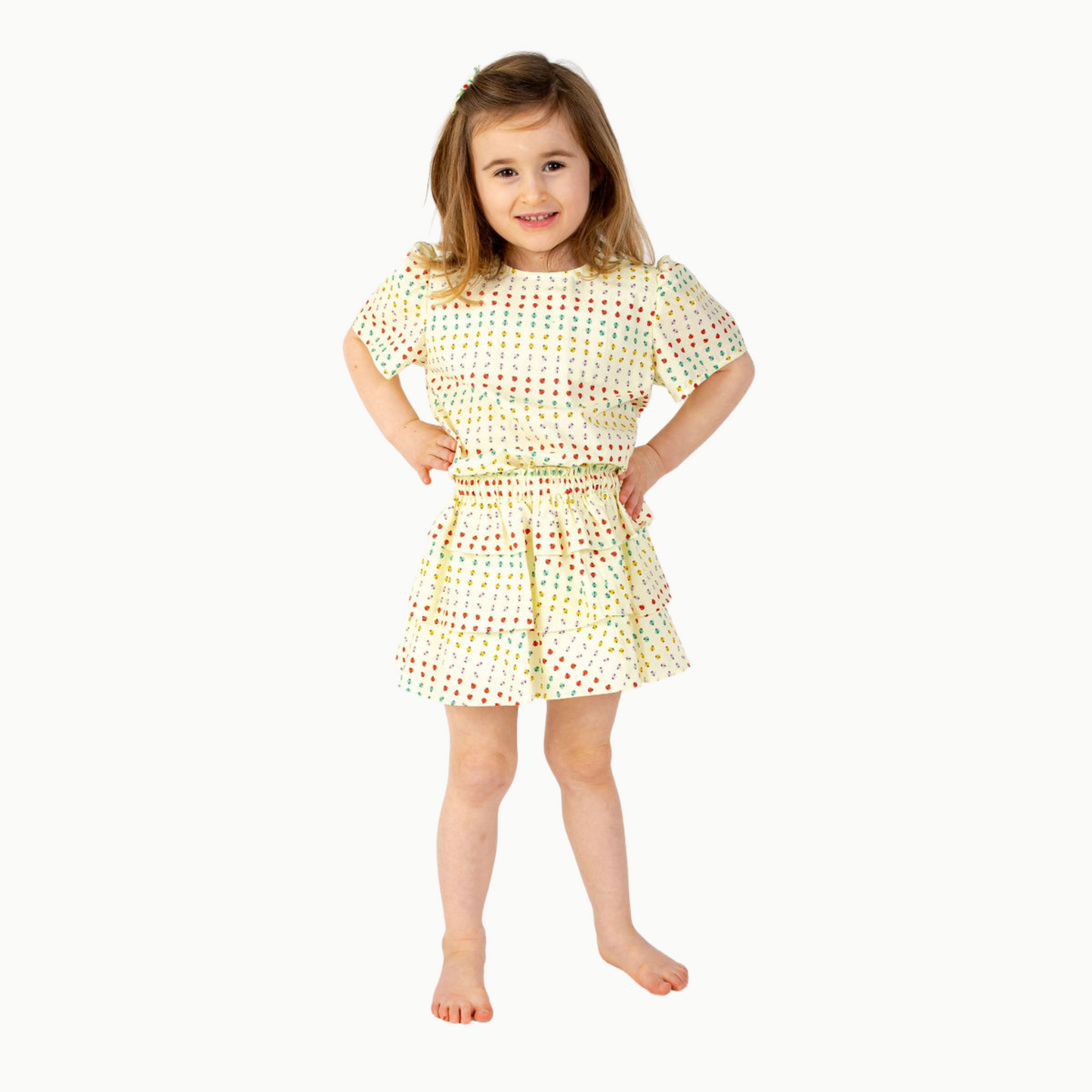 Puff Sleeve Blouse in Ladybug