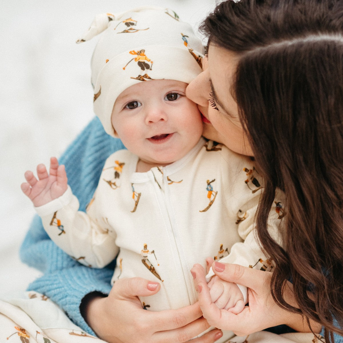 Sepia Rose Luxe Solid Knotted Beanie Hat