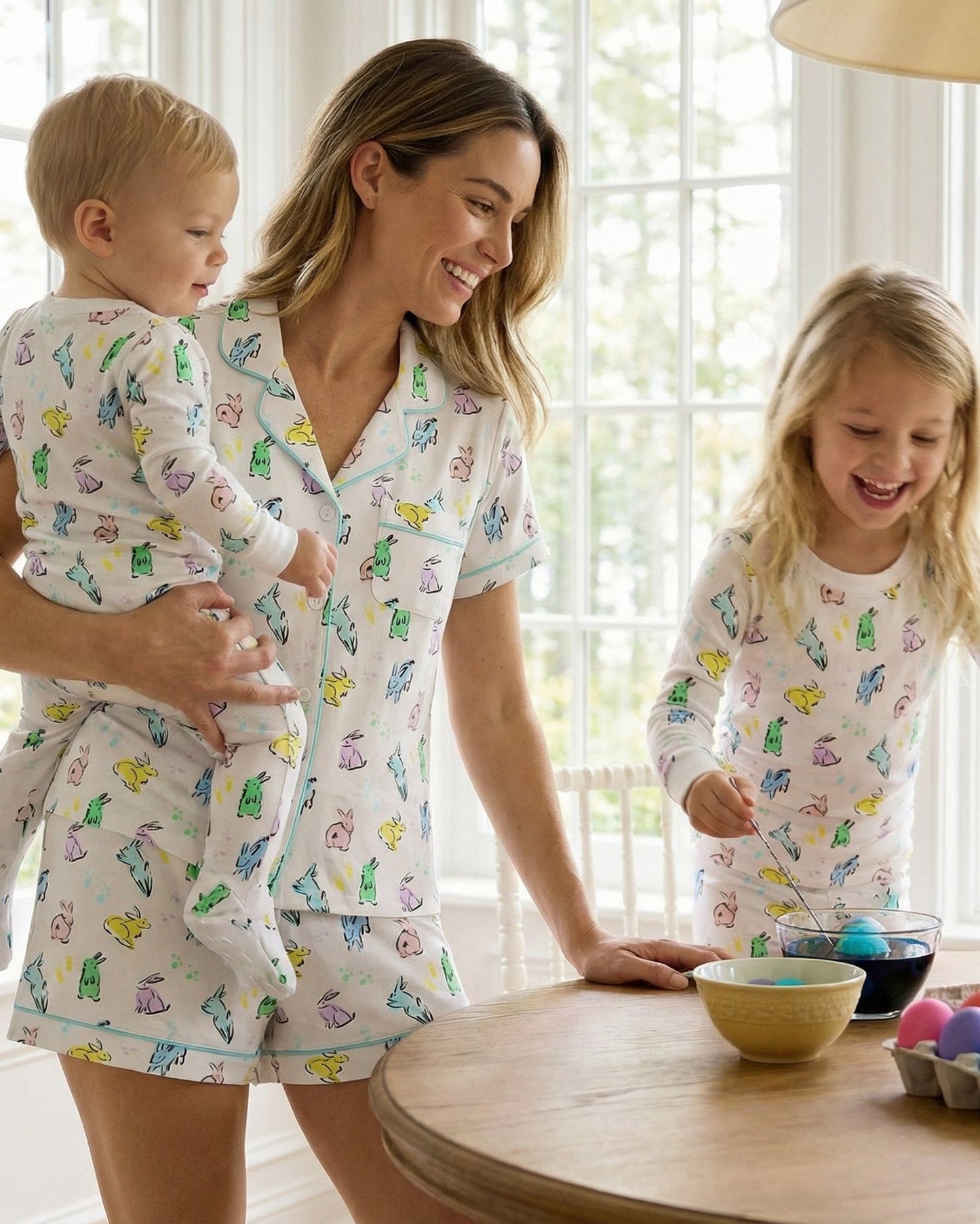 Organic Polo Pajama Set with Shorts [Bunny Hop]