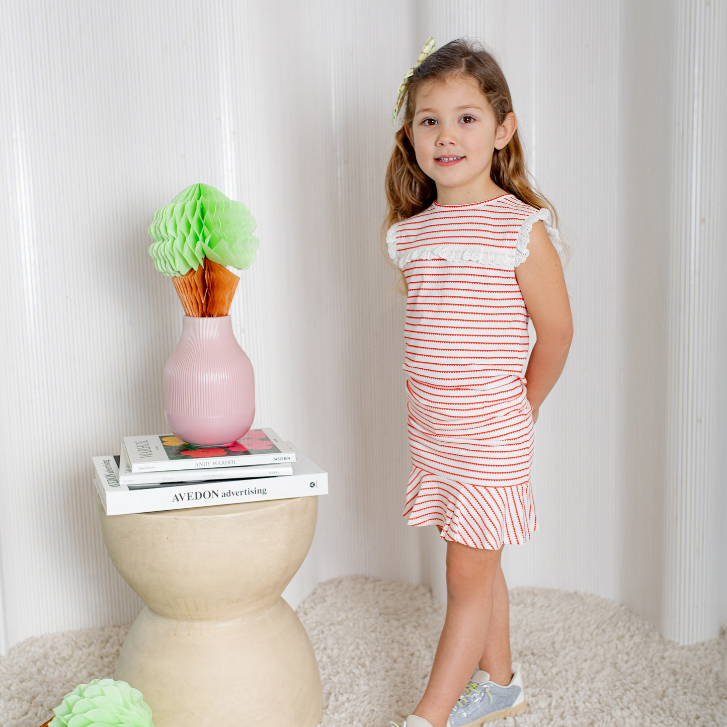 Tennis Skirt in Red Heart Stripe