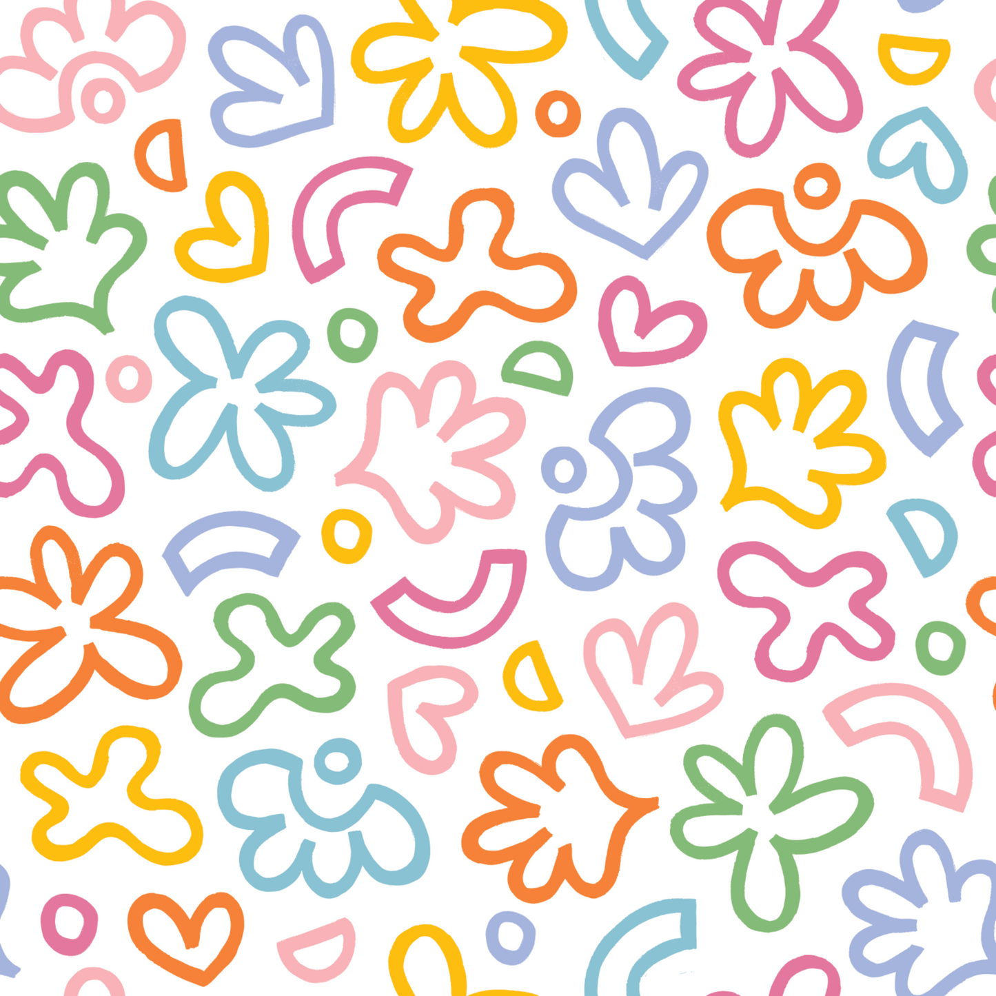 Drop Waist Dress in Rainbow Doodle