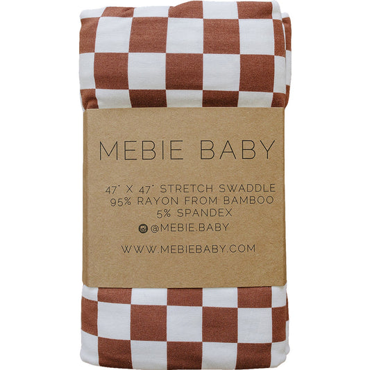 Rust Checkered Bamboo Stretch Swaddle