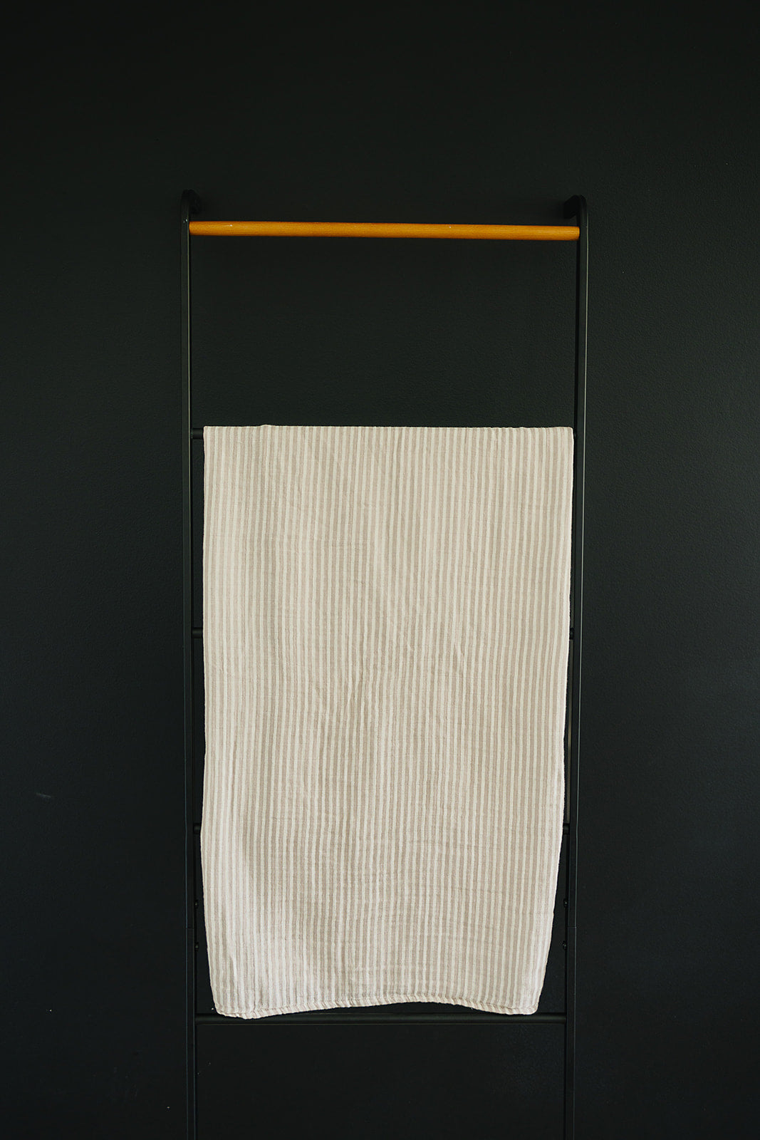 Taupe Stripe Muslin Swaddle Blanket