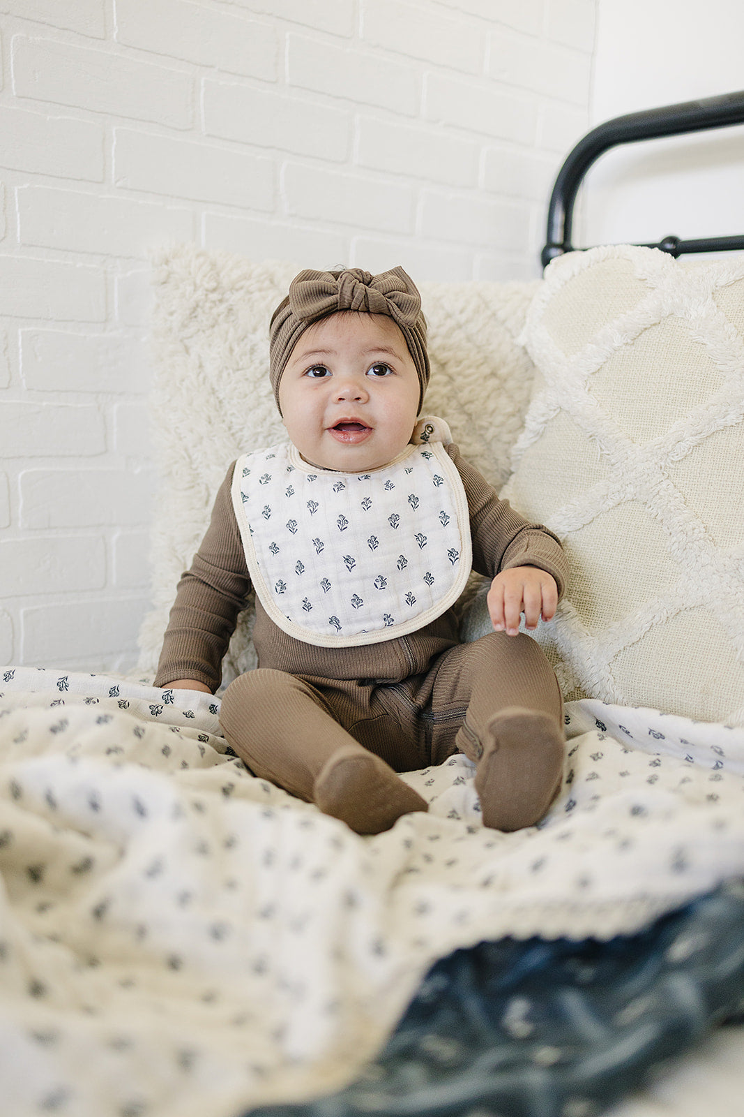 Cream Berry Classic Muslin Bib