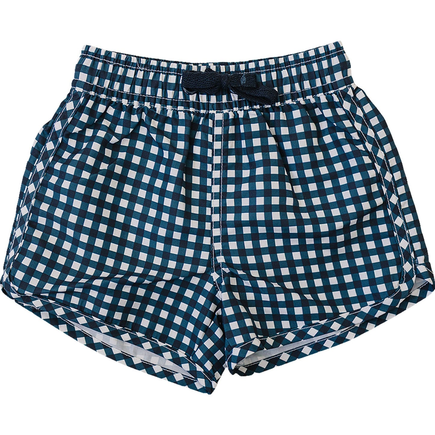 Navy Gingham Swim Shorts