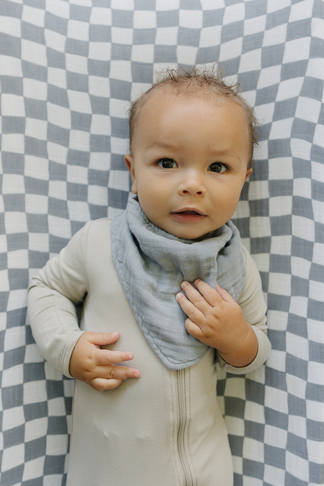 Dusty Blue Muslin Bib