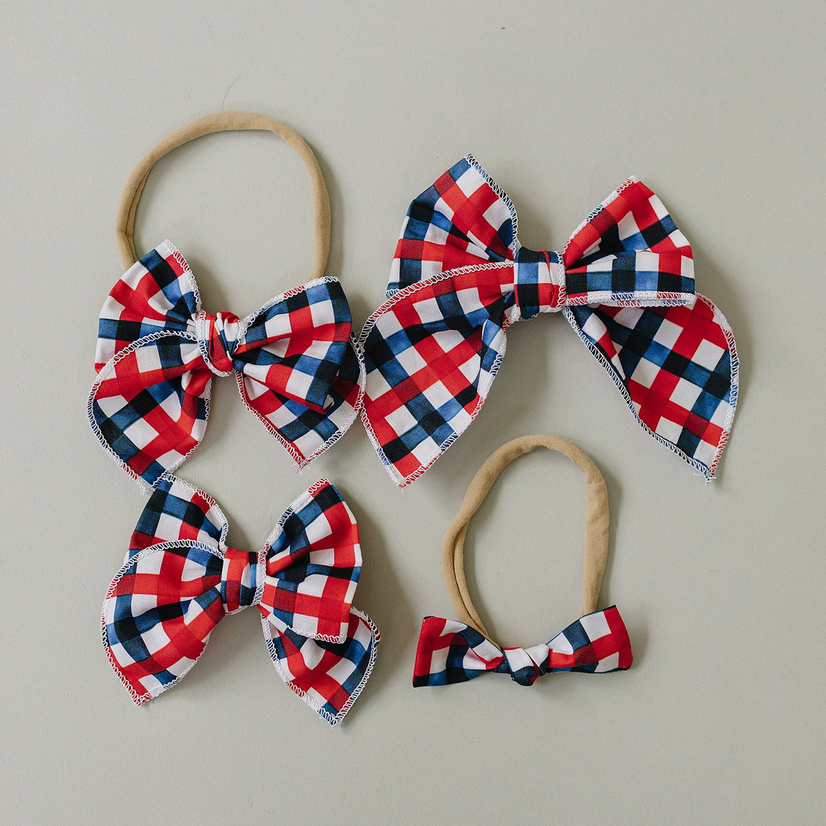 All American Plaid Hair Bows