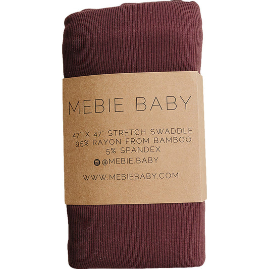 Burgundy Ribbed Bamboo Stretch Swaddle