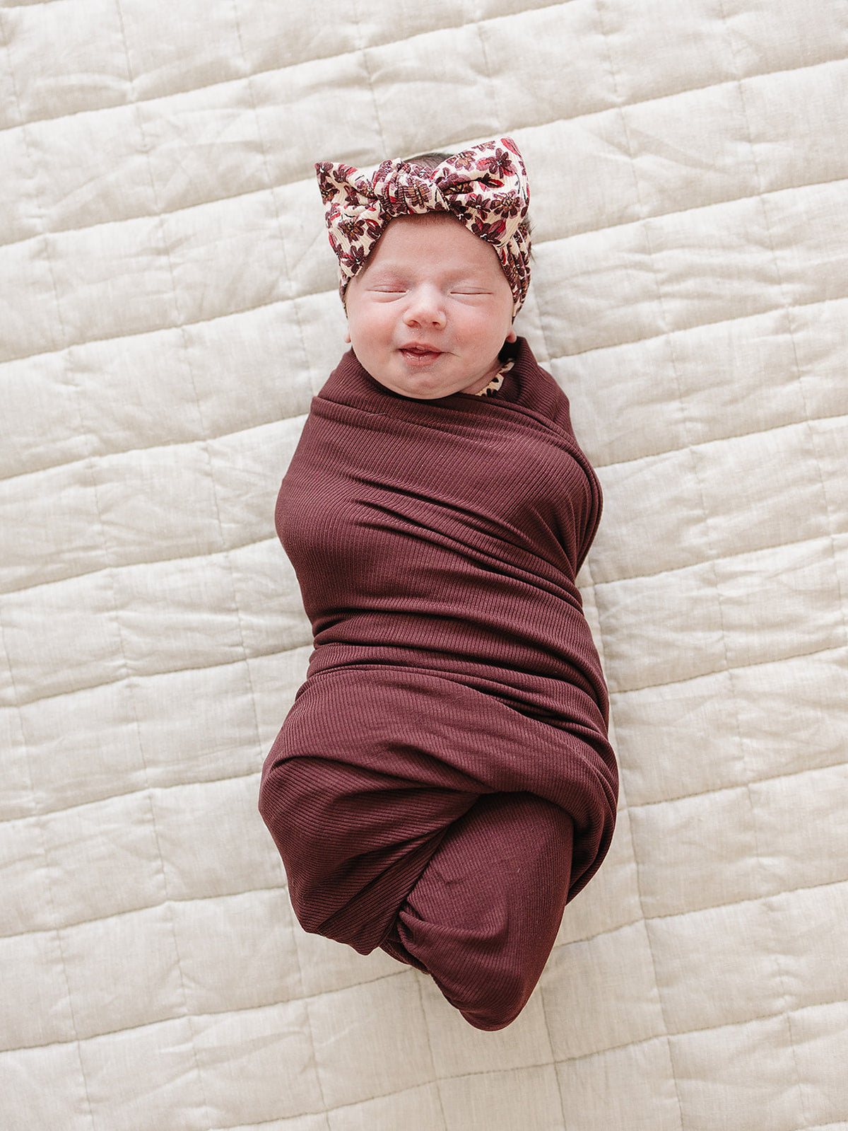 Burgundy Ribbed Bamboo Stretch Swaddle