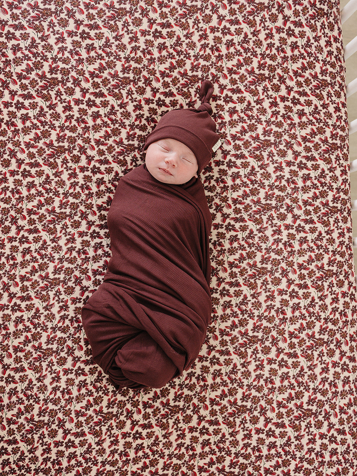 Burgundy Ribbed Bamboo Stretch Swaddle