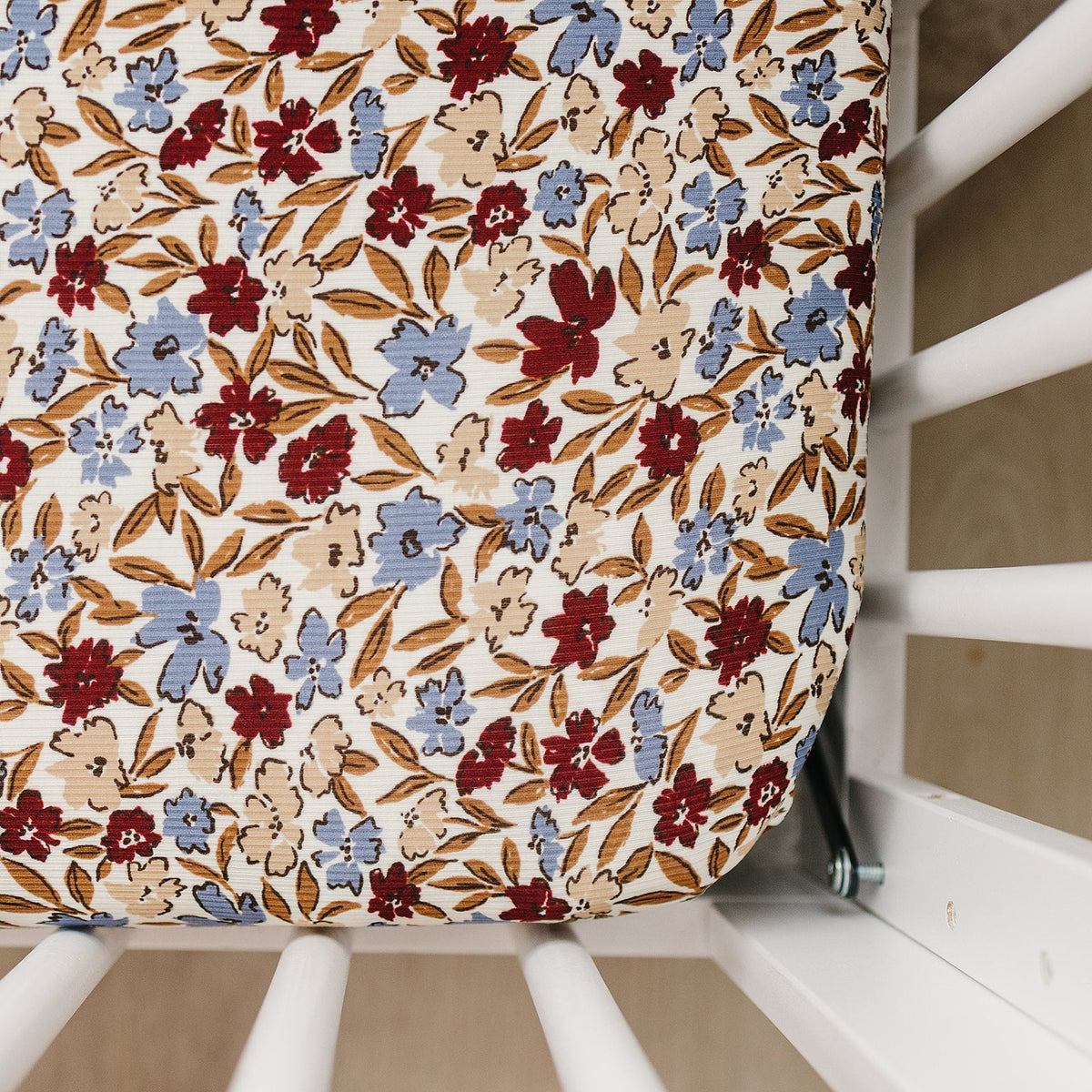 Desert Floral Ribbed Bamboo Stretch Crib Sheet