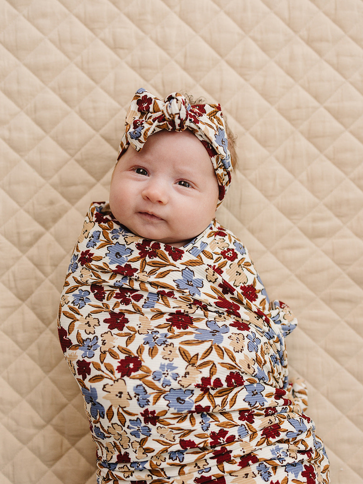 Desert Floral Ribbed Bamboo Stretch Swaddle