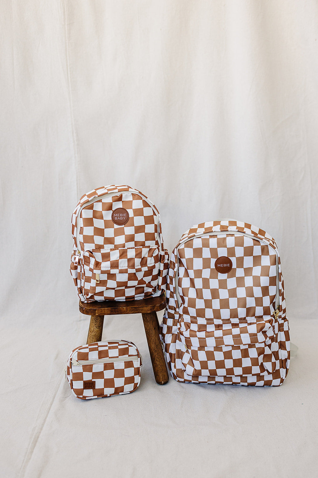 Rust Wavy Checkered Large Backpack