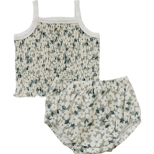 Ruched Floral Bloomer Set