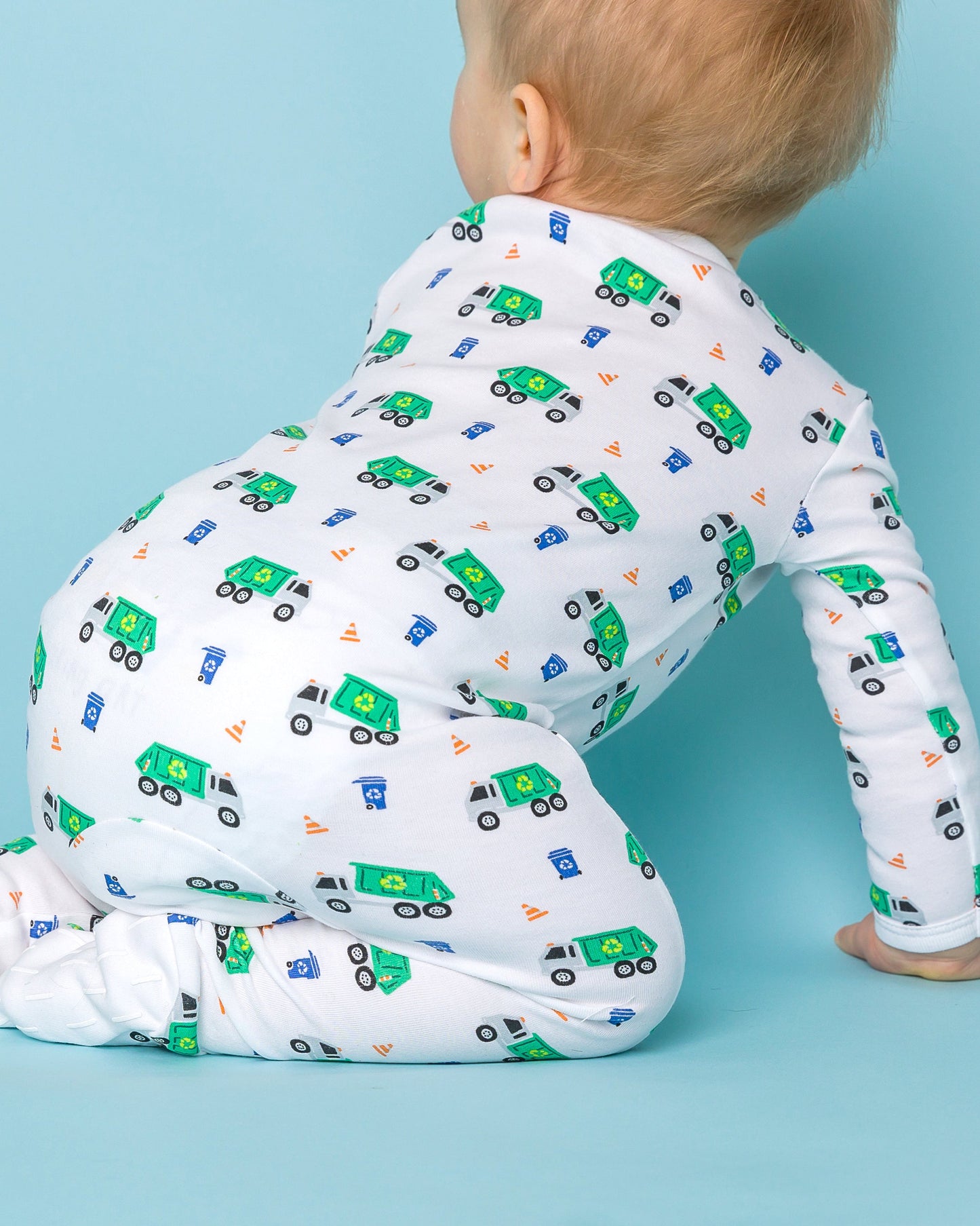 The Organic Zipper Footie [Recycling Trucks]