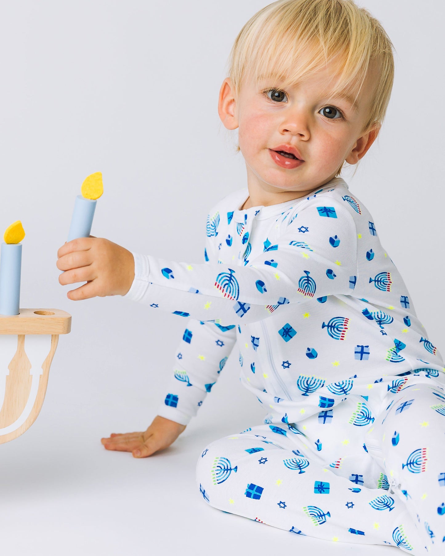 The Organic Zipper Footie [Happy Hanukkah]