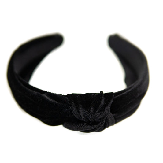 Black Velvet Knotted Headband