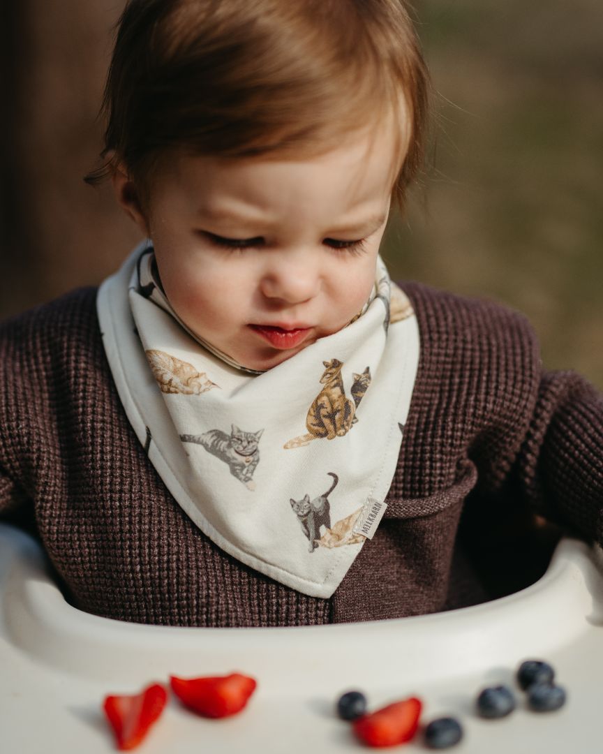 Cat Cotton Stretch Kerchief Bib