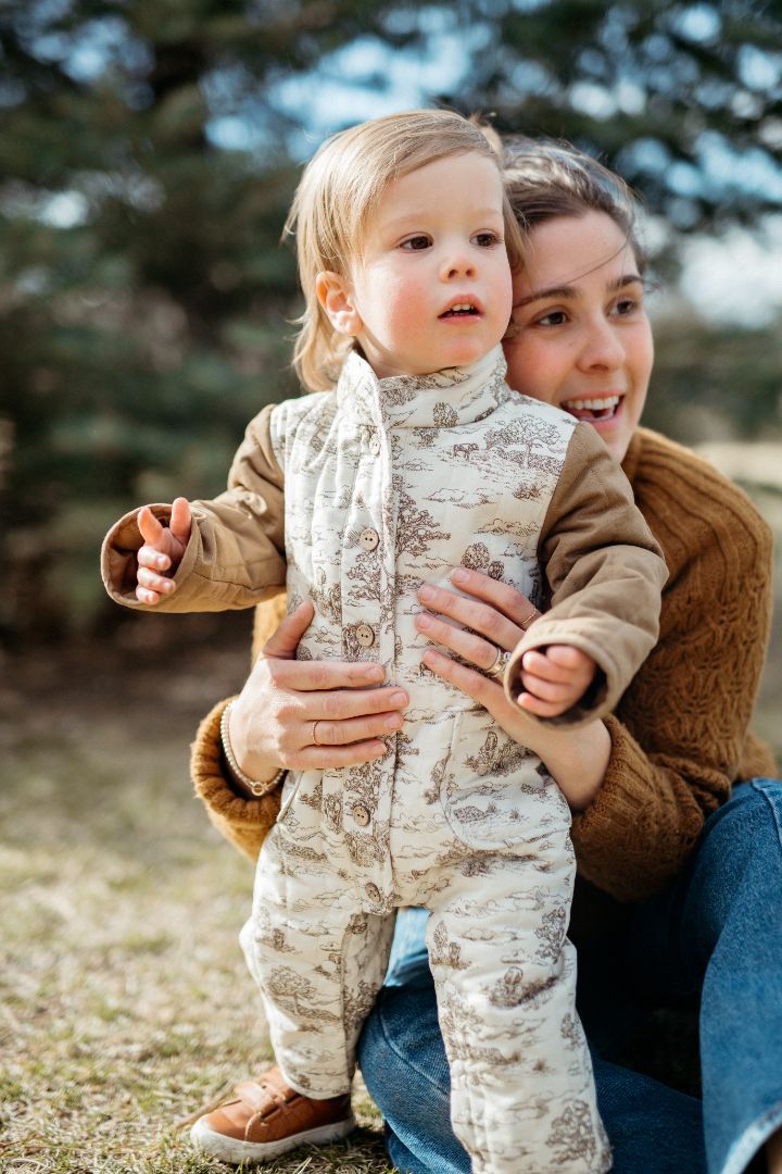 Country Toile Quilted Jumpsuit