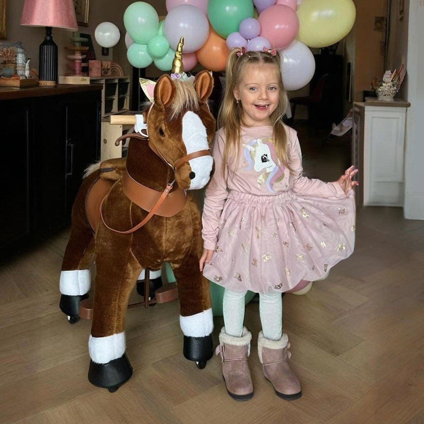 Model U® Horse Ride-On Toy Age 4–7 – Brown