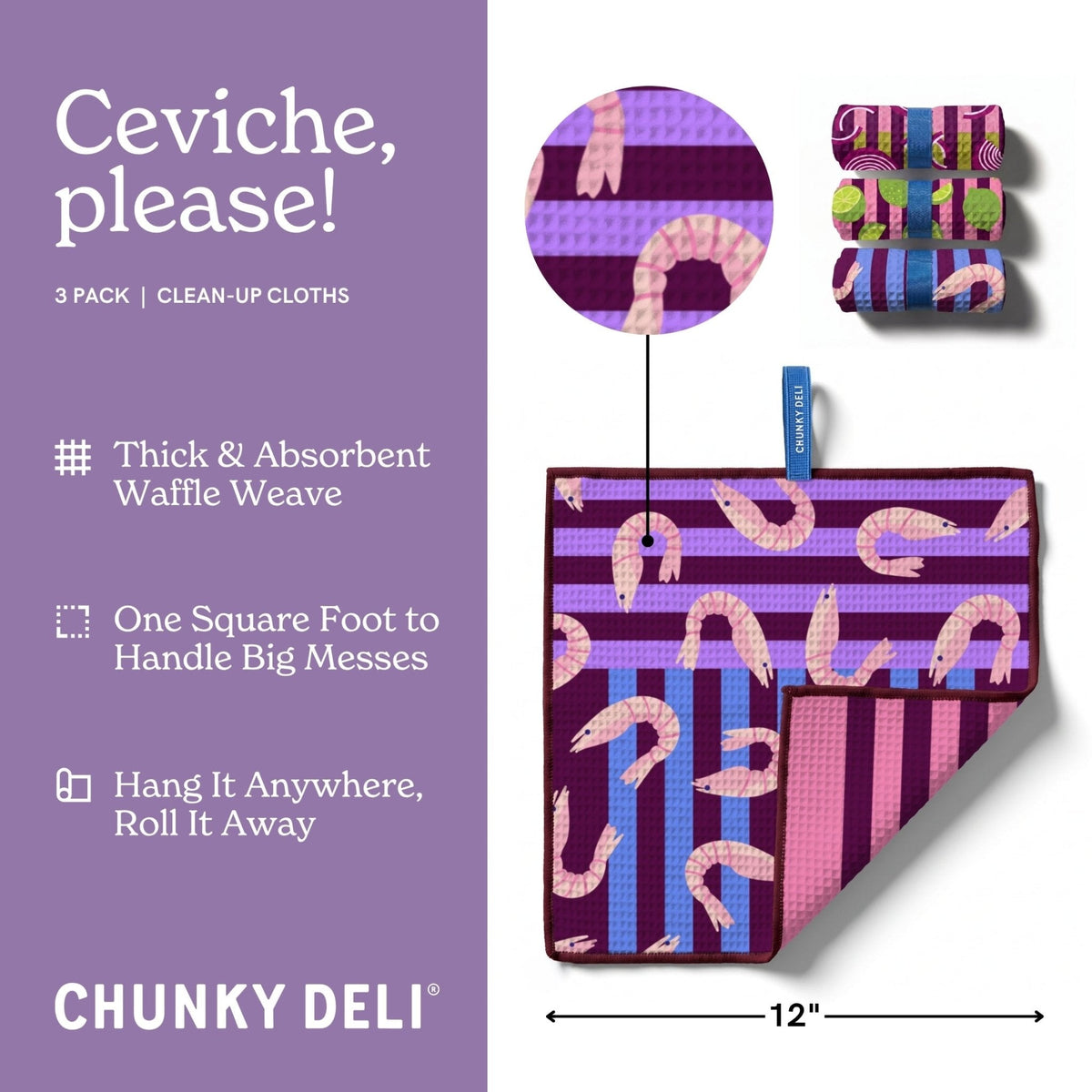 Ceviche, Please! | 3 Pack Clean-Up Cloths