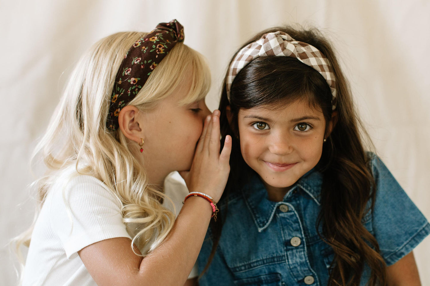 Fawn Gingham Knotted Headband