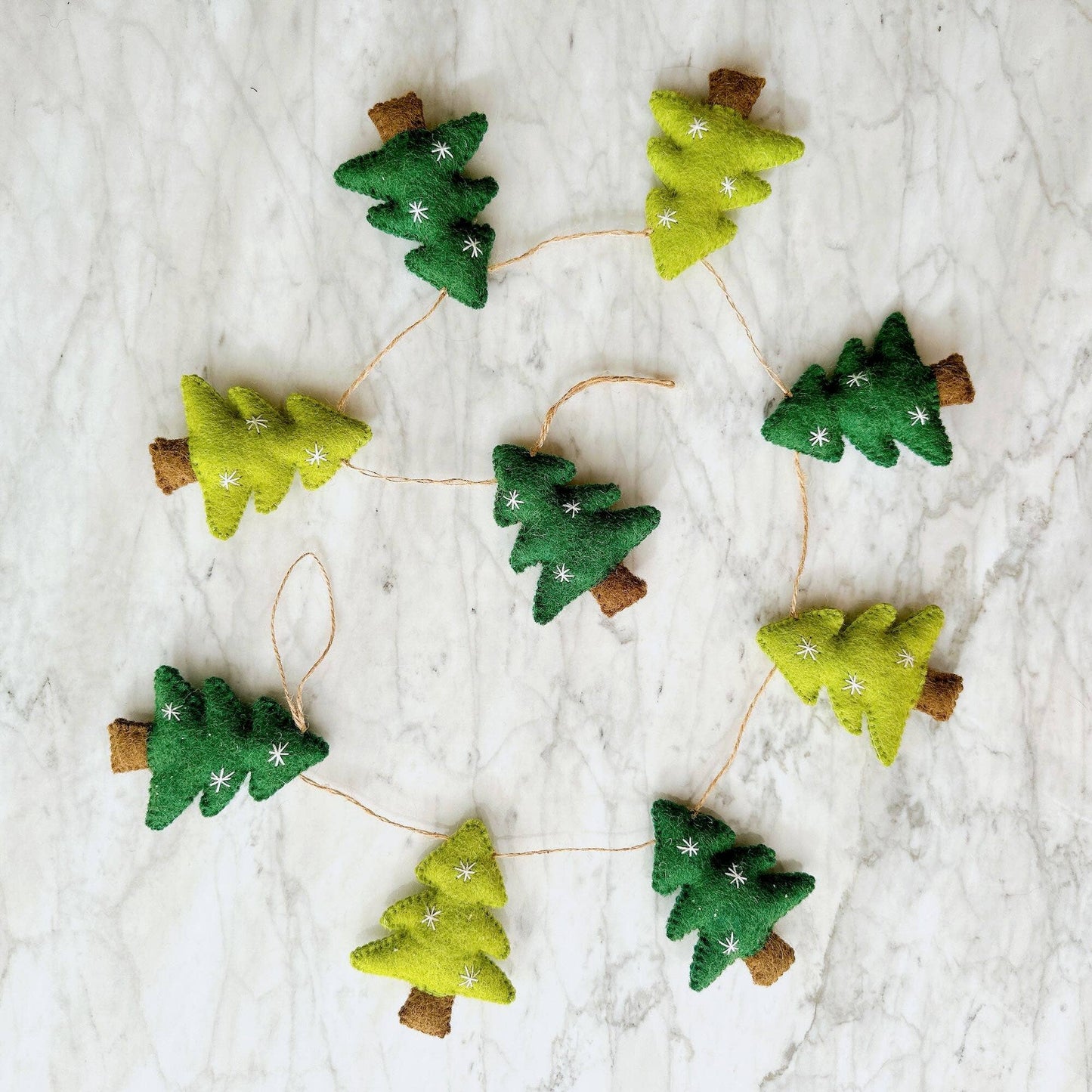 Felt Tree Garland with Jute Thread