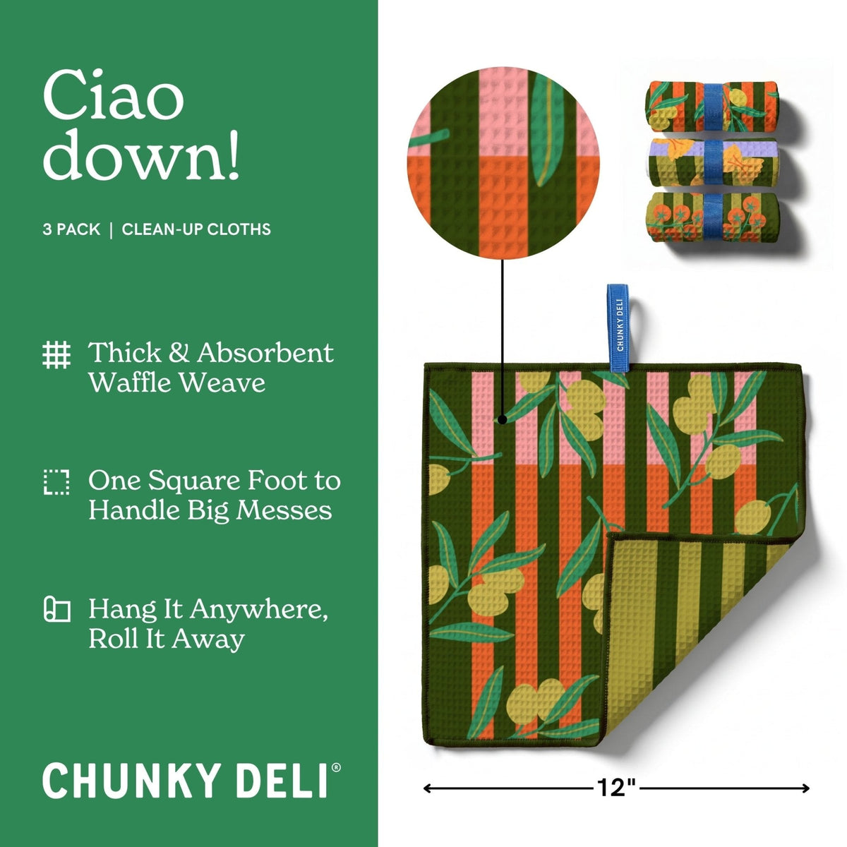 Ciao Down! | 3 Pack Clean-Up Cloths