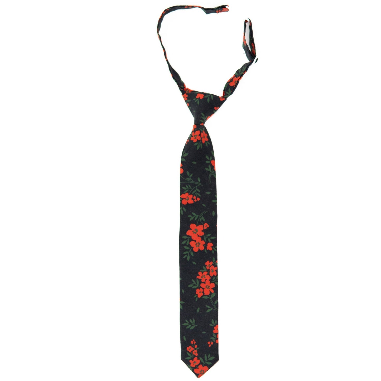 Red Hot Floral Boys Tie