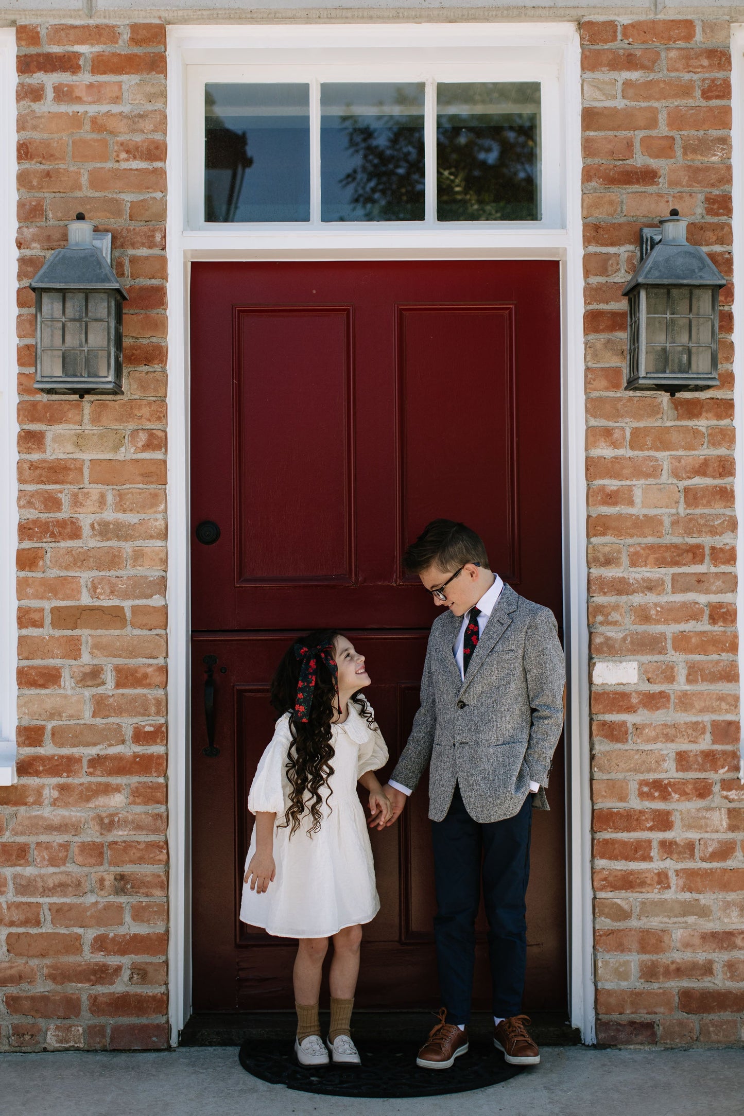 Red Hot Floral Boys Tie