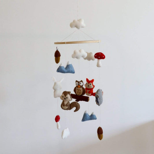 Felt Woodland Animal Baby Mobile