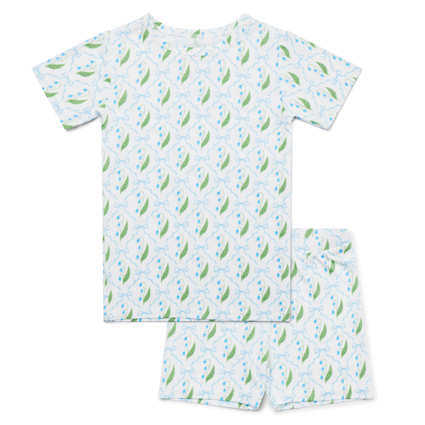 Bluebell Bows Short Sleeve & Shorts Bamboo Toddler Pajama Set