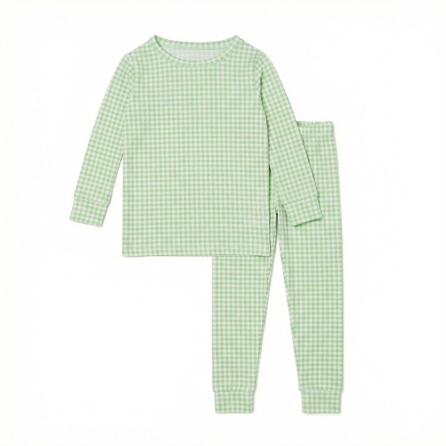 Pistachio Gingham Bamboo Toddler Pajama Set