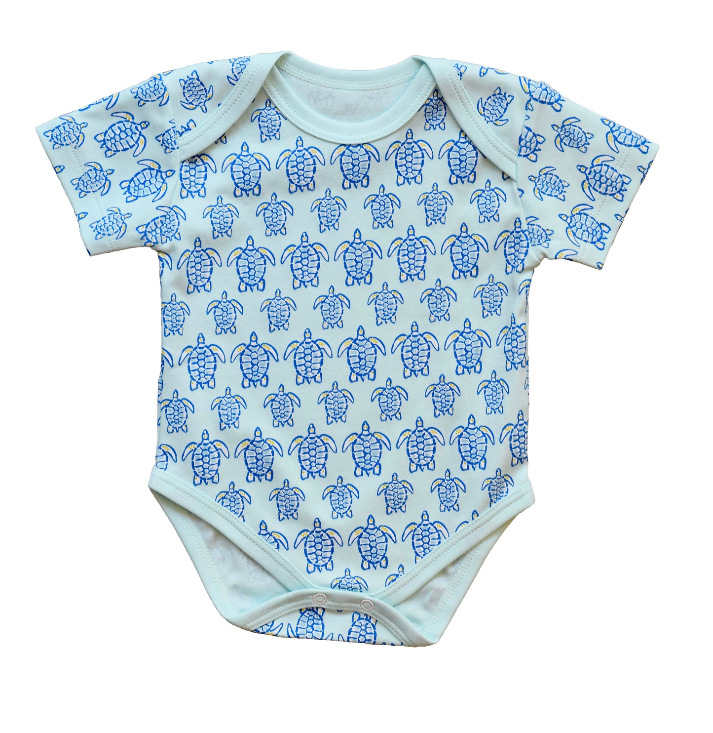 Blue Sea Turtle Short Sleeve Onesie