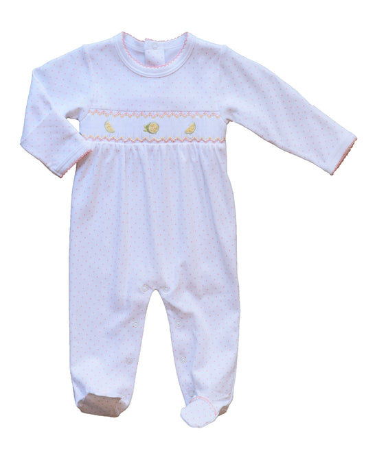 Pink Lemonade Smocked Footie
