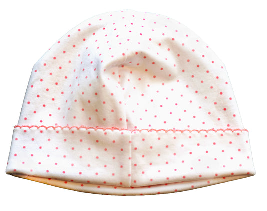 Pink Polka Dot Newborn Hat
