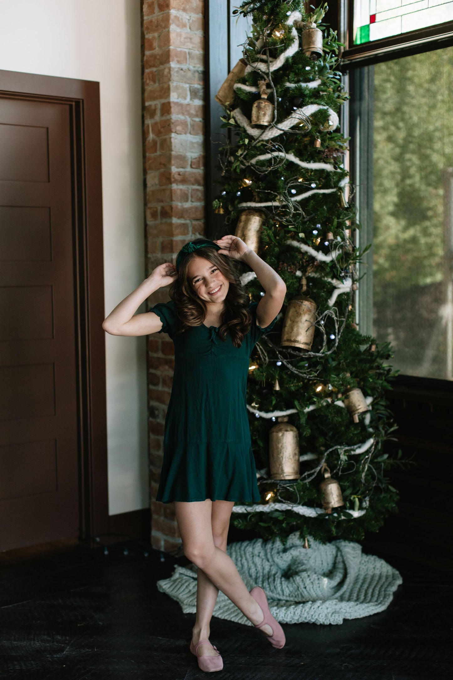 Green Velvet Knotted Headband