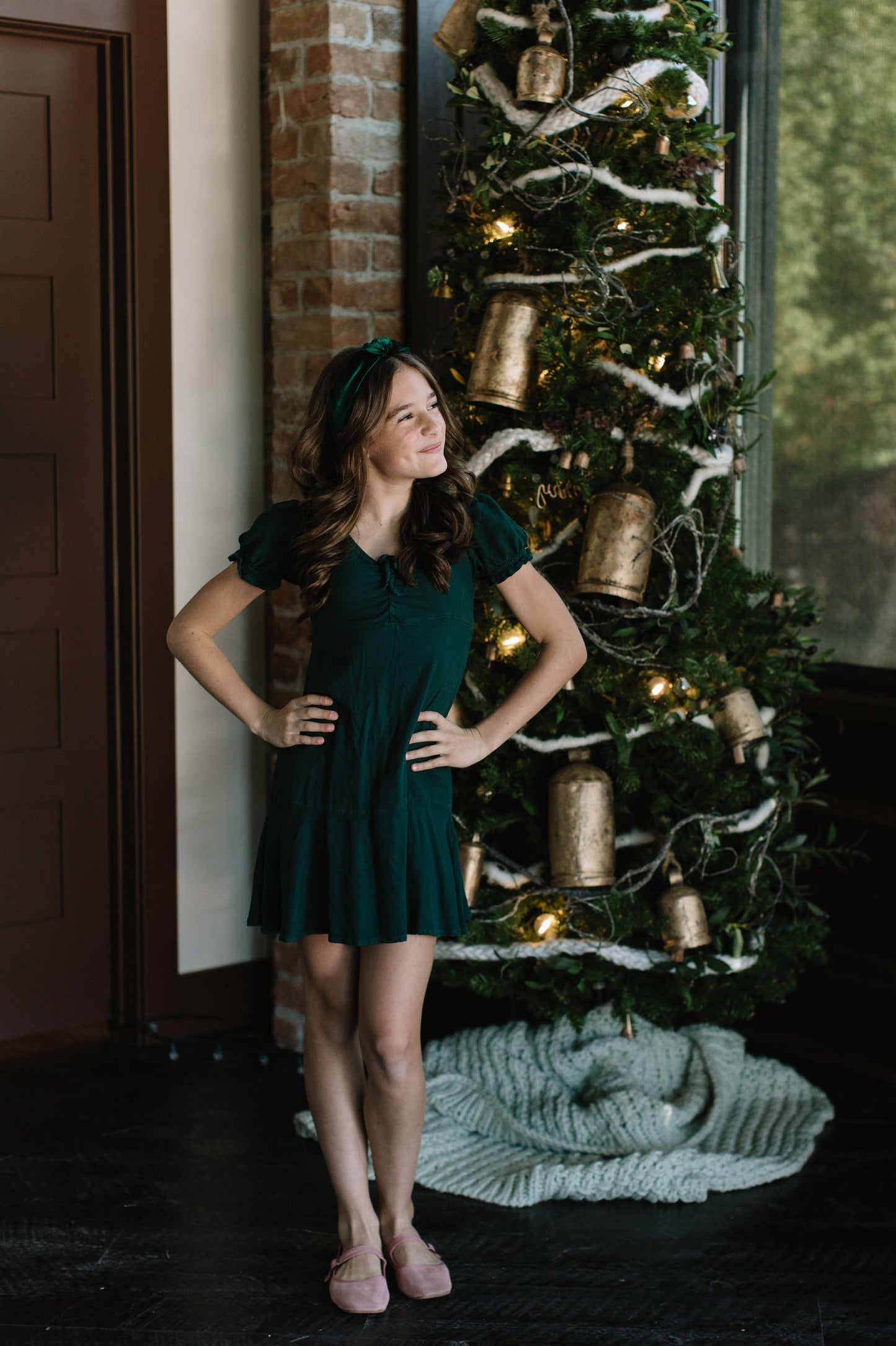 Green Velvet Knotted Headband