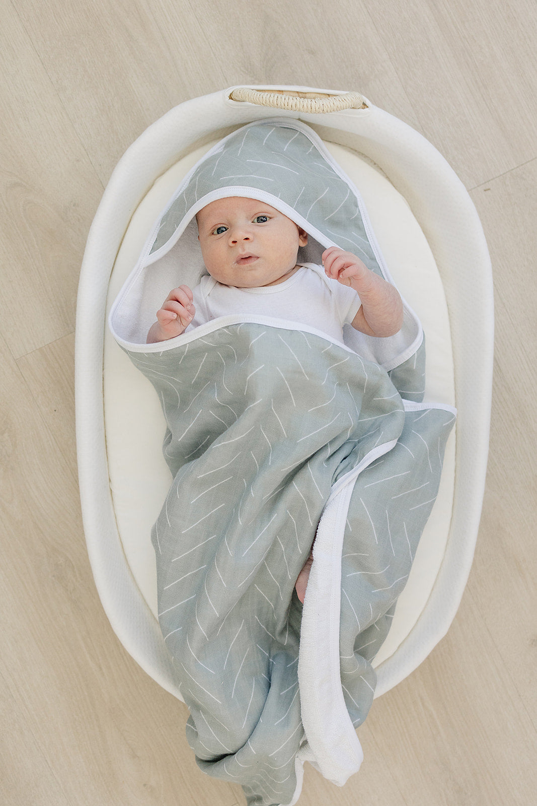 Desert Sage Muslin Hooded Towel