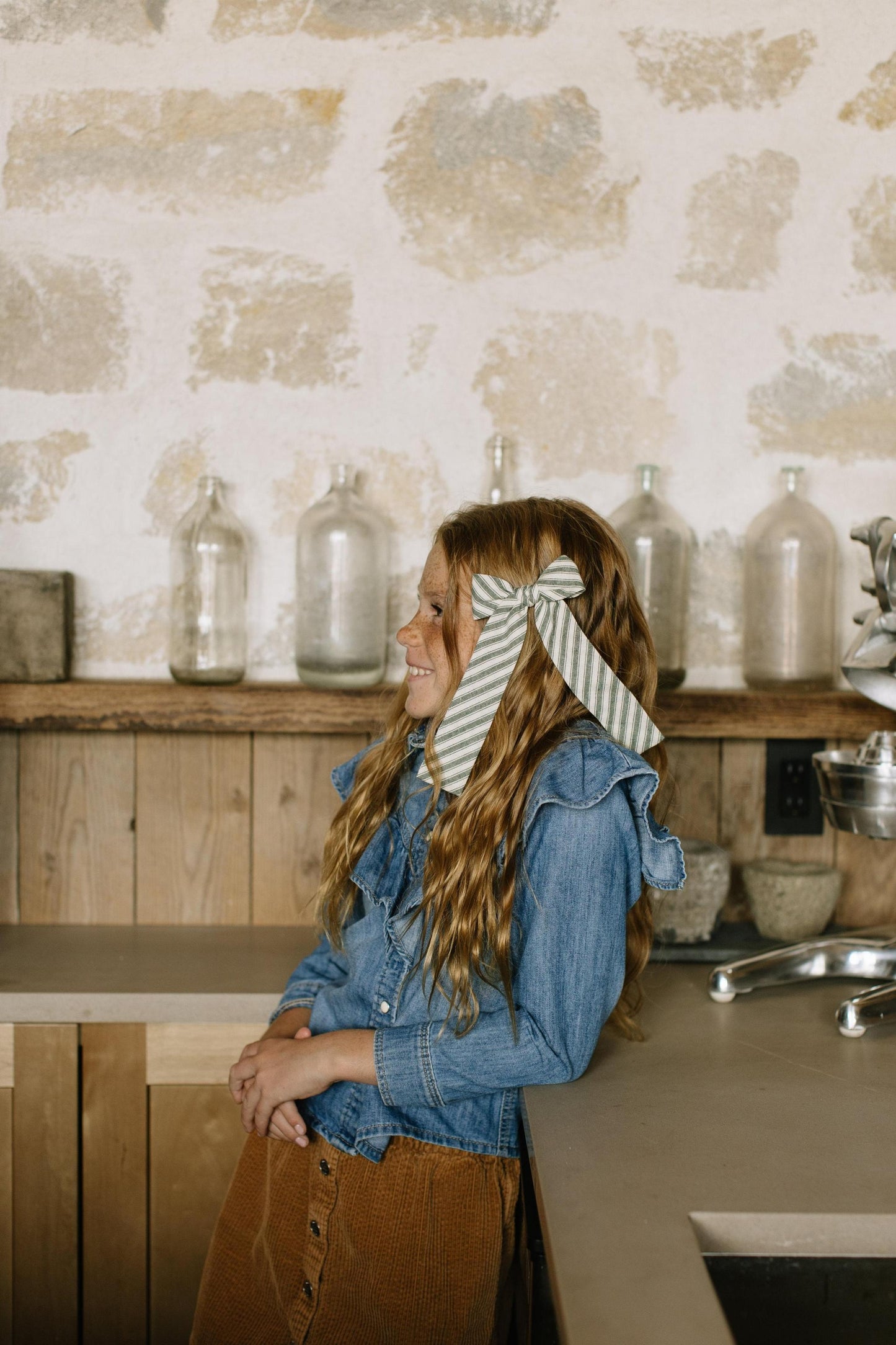 Juniper Stripe - Lady Hair Bow