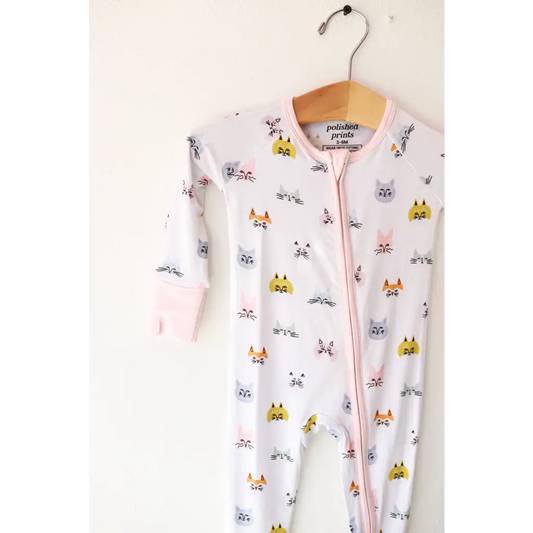 Kitty Cat Bamboo Baby Sleeper